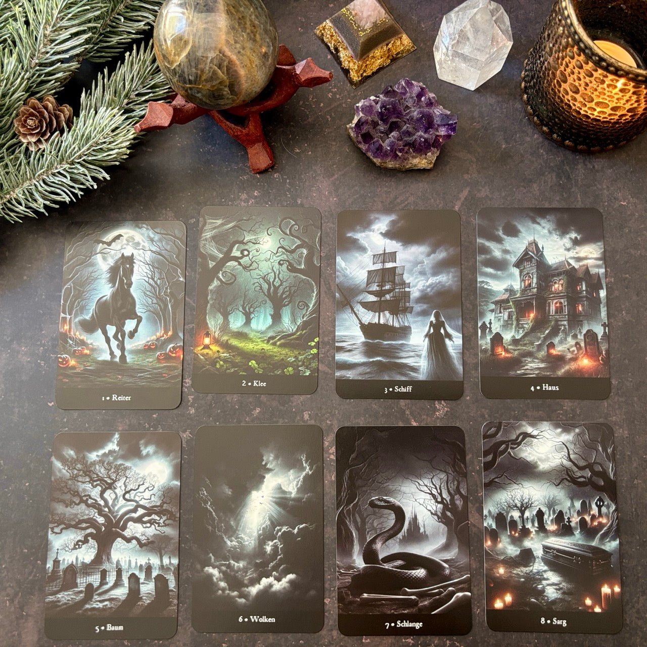 Dark Lenormand Kartenset, 36 Karten (kleines Format)