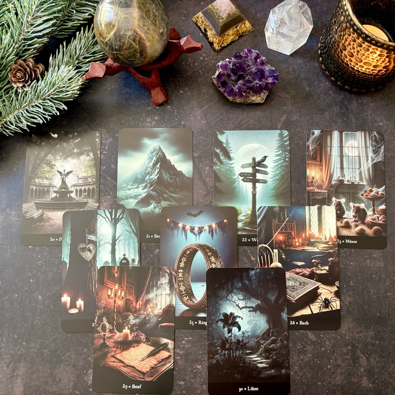 Dark Lenormand Kartenset, 36 Karten (kleines Format)